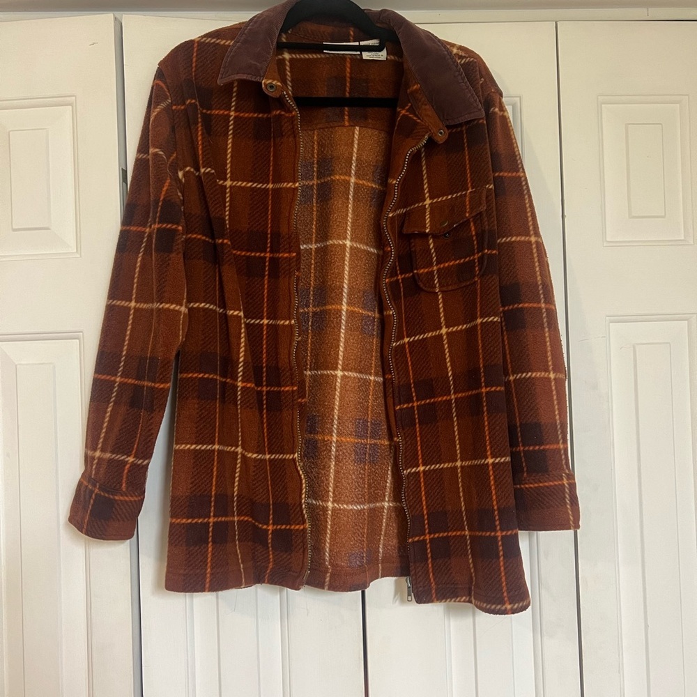 Basic Editions Shacket size large brown/orange